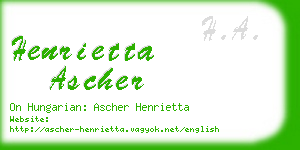 henrietta ascher business card